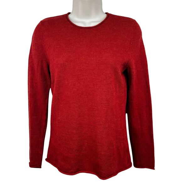 Susan Bristol 100% Merino Wool Sweater Rust Size Small Crew Pullover Classic - Picture 1 of 8